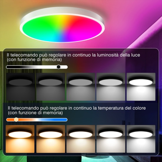 Round Led Ceiling Light Wifi Smart Adjustable Brightness App Remote Control Rgb Decorative Ceiling Lamp