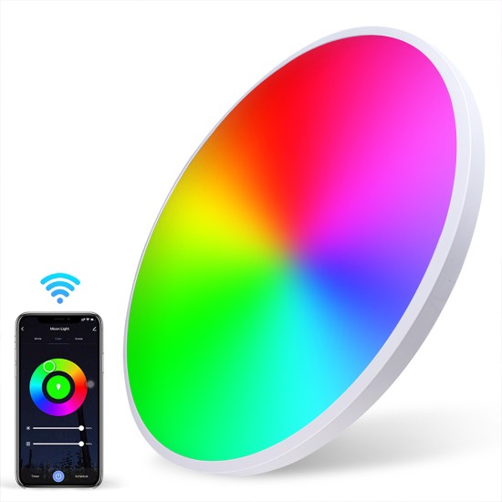 Round Led Ceiling Light Wifi Smart Adjustable Brightness App Remote Control Rgb Decorative Ceiling Lamp