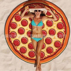 Round Shape Chiffon Beach Towel for Outdoor Camping Mat Pizza_Chiffon (80g)