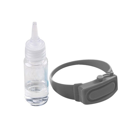 Sanitizer Bracelet Disinfectant Sanitizer Dispenser Bracelet Wristband Hand Sanitizer Dispensing Silicone Bracelet Gray suit