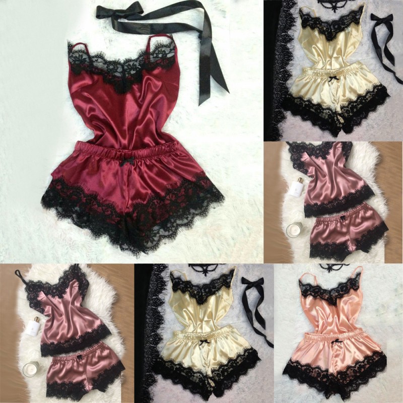 Sexy Lingerie Women Silk Lace Casual Loose Solid Sleeveless Dress Babydoll Nightdress Nightgown Sleepwear black_XXL Sexy Lingerie Women Silk Lace Casual Loose Solid Sleeveless Dress Babydoll Nightdress Nightgown Sleepwear black_XXL