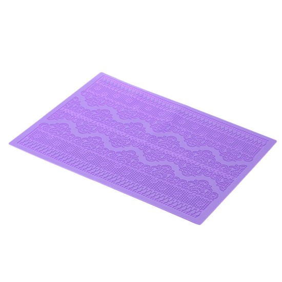 Silicone Cake Decorating  Mat Baking Lace Mold Cake Topper Flower Pattern Maker Purple