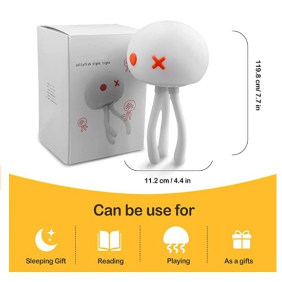 Silicone Jellyfish  Lamp Multi-functional Usb Rechargeable Cute Mini Crib Bedroom Sleep Nursing Eye Care Atmosphere Night Light Black