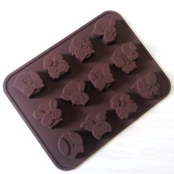 Silicone Mold DIY Cute 12 Holes Owl Shape Chocolate Candy Cake Mould Baking Tool 20*15.3*1.6cm