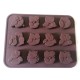 Silicone Mold DIY Cute 12 Holes Owl Shape Chocolate Candy Cake Mould Baking Tool 20*15.3*1.6cm