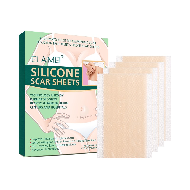 Silicone Scar Sheets Self-adhesive Scar Tape Scar Removal Strips For Acne Scars C-section Keloid Surgery Scars Treatment 4pcs/box Silicone Scar Sheets Self-adhesive Scar Tape Scar Removal Strips For Acne Scars C-section Keloid Surgery Scars Treatment 4pcs/box