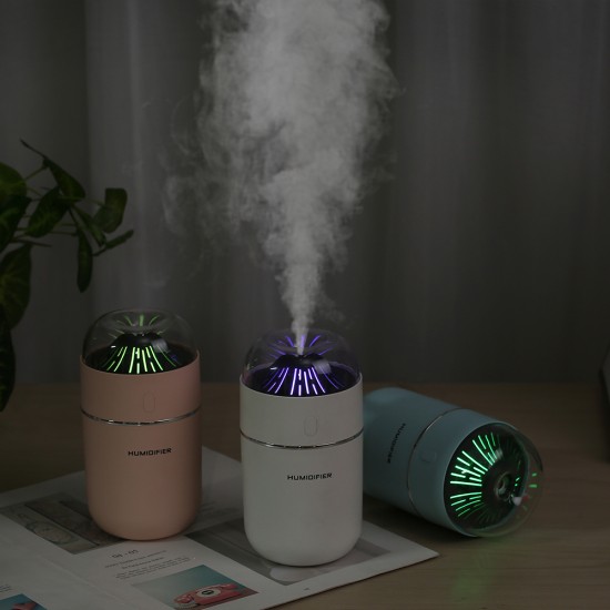 Small Volcano 320ml Electric Aromatherapy Air Diffuser USB Ultrasonic Air Humidifier Essential Oil Aroma Atomizer white