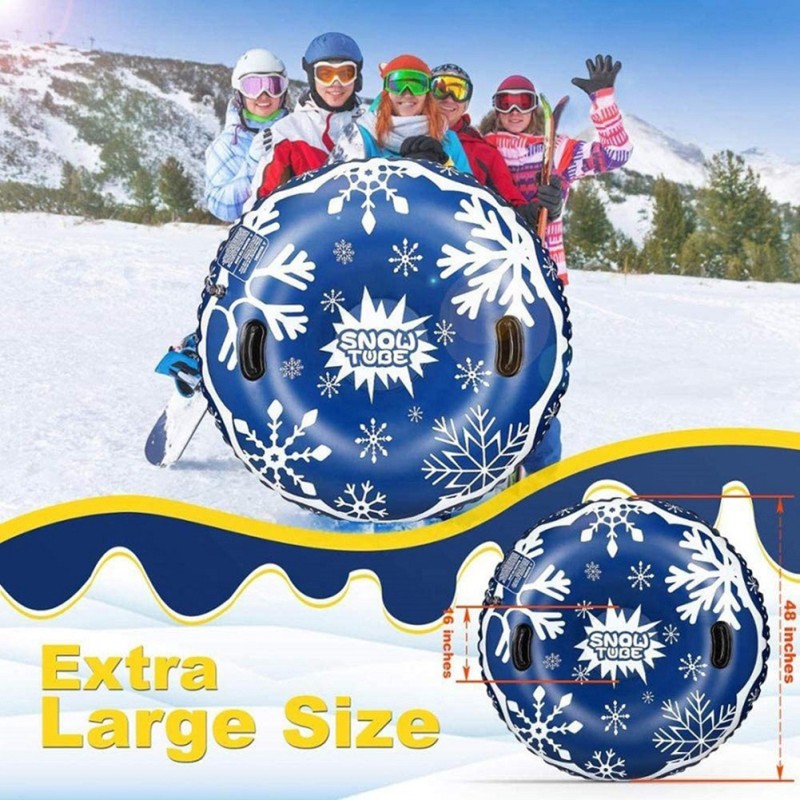 Snow Inflatable Sled Heavy Duty Snow Tube Sled Durable Cordura Inflatable Sledding Tube For Grown-ups Kids 120cm Snow Inflatable Sled Heavy Duty Snow Tube Sled Durable Cordura Inflatable Sledding Tube For Grown-ups Kids 120cm