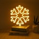 Snowflake LED Light Fashion Desk Lamp Night Illumination USB Charging Mall Home Holiday Decoration Christmas Gift Friend Present Warm White