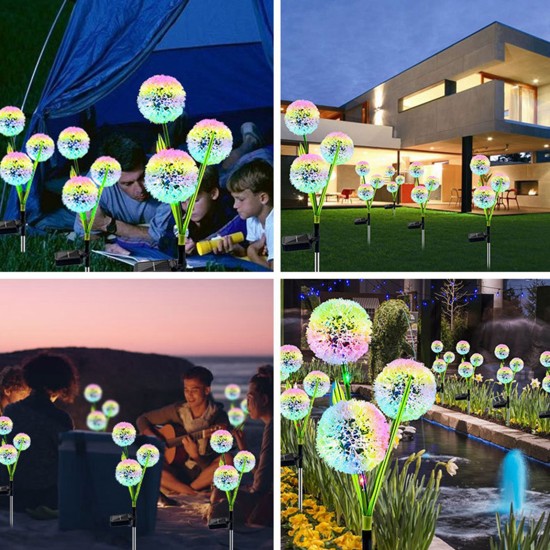 Solar Dandelion Garden Lights IP65 Waterproof Simulation Lamp for Yard Patio Garden Decor 1 Head 16LED