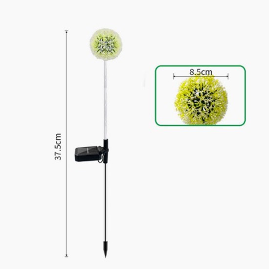 Solar Dandelion Garden Lights IP65 Waterproof Simulation Lamp for Yard Patio Garden Decor 1 Head 16LED