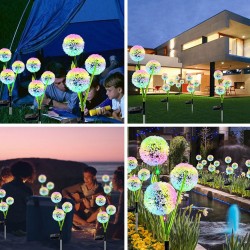 Solar Dandelion Garden Lights IP65 Waterproof Simulation Lamp for Yard Patio Garden Decor 3 Head 36LED