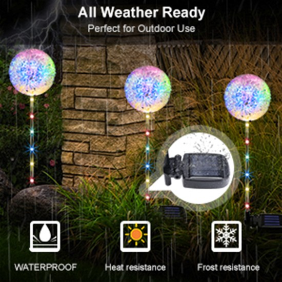 Solar Dandelion Garden Lights IP65 Waterproof Simulation Lamp for Yard Patio Garden Decor 3 Head 36LED