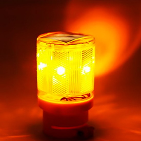 Solar LED Traffic Warning Lights Flicker Sign Lamp