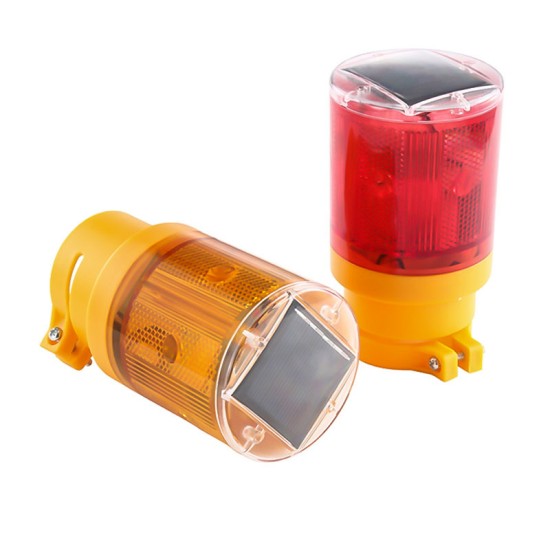 Solar LED Traffic Warning Lights Flicker Sign Lamp