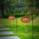 Solar Lantern Lamp Hollow Outdoor Hanging Decorative Lights for Garden Yard Tabletop Patio Lawn with G Hook