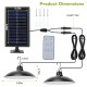 Solar Led Pendant Light 3-level Brightness 3/5/8-hour Time Setting Double Head Lamp Cold White