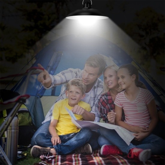 Solar Led Pendant Light 3-level Brightness 3/5/8-hour Time Setting Double Head Lamp Cold White