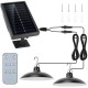 Solar Led Pendant Light 3-level Brightness 3/5/8-hour Time Setting Double Head Lamp Cold White