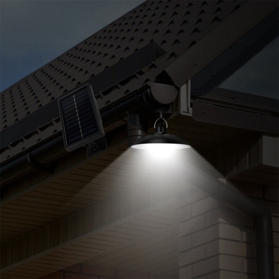 Solar Led Pendant Light 3-level Brightness 3/5/8-hour Time Setting Double Head Lamp Warm White