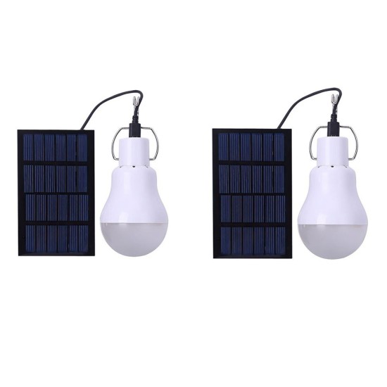 Solar Light Bulb With Solar Panel Outdoor Portable Rechargeable Camping Lights For Mountaineering Hiking 1pc