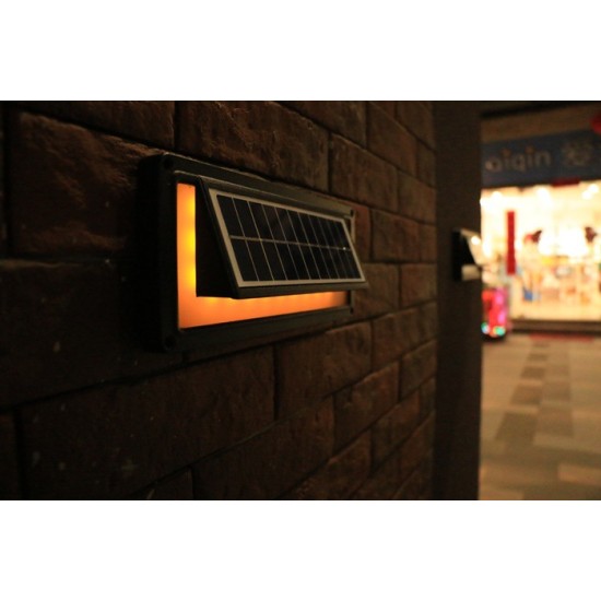 Solar Light Outdoor Voice Control Stair Wall Lamp Terrace Light Garden Courtyard Decoration yellow