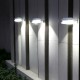 Solar Lights Outdoor LED Bright Lamp Waterproof Wall Light for Garden Decoration White light_Black shell