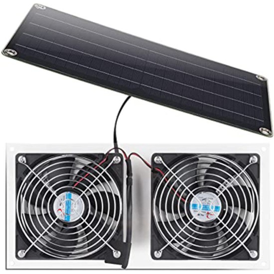 Solar Panel Fan Kit 10w 6v Weatherproof Solar Fan Black