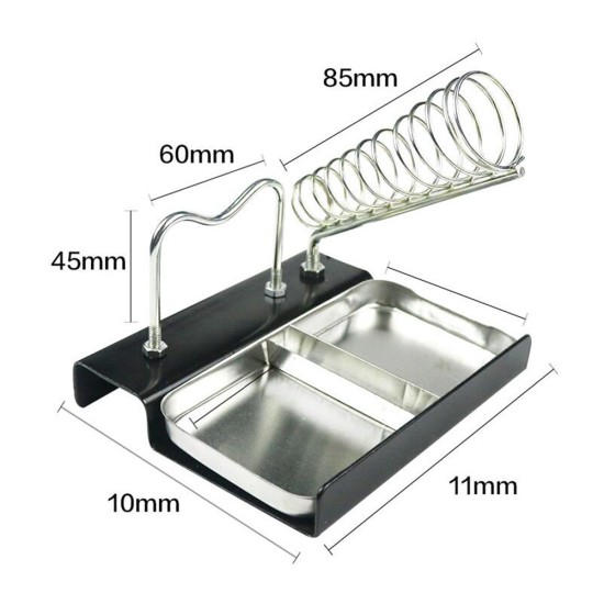 Soldering Iron Holder Stand Metal Double Seat Square Station