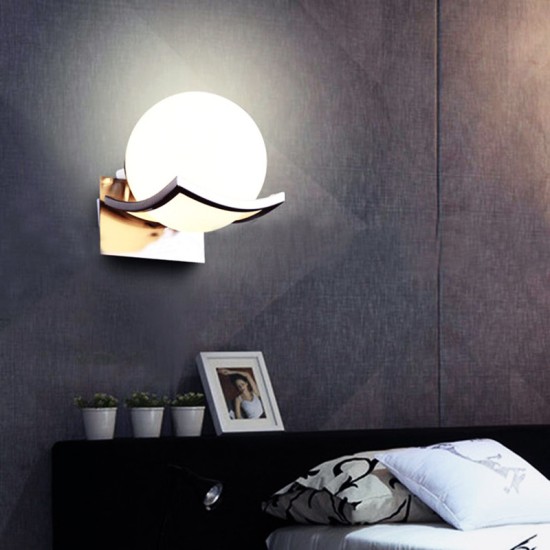 Spherical Glass Wall Lamp Study Bedroom Bedside Aisle Creative Wall Light(Without light bulb)