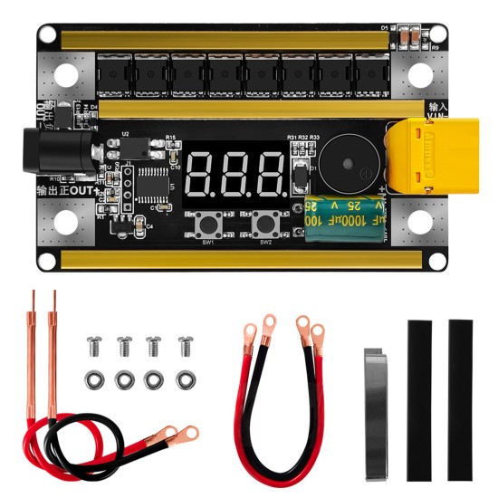 Spot Welder Kit 99 Levels 12v 2400a Handheld Portable Diy Spot Welding Machine for 18650 Lithium Battery without housing