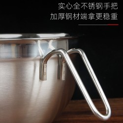 Stainless Steel Bowl with Handle for Beat Eggs Knead Dough Stir Fruit Salad Bowl Without silicone bottom 20cm