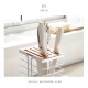 Stainless Steel Cutter Holder Kitchen Rack Multi-function Storage Rack with Tray White