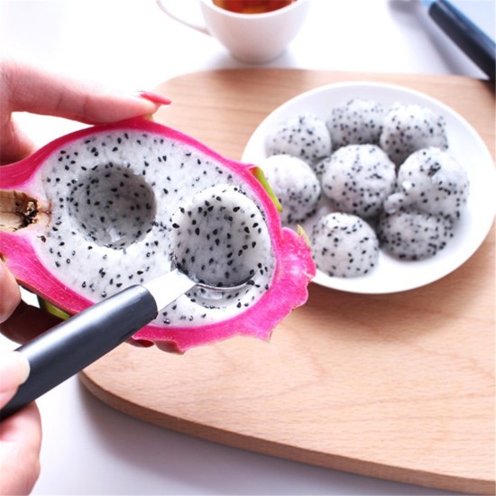 Stainless Steel Double Head Ice  Cream Baller Scoop Household Kitchen Accessories black