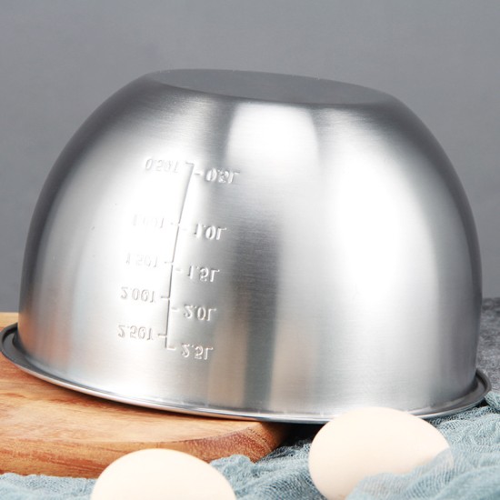 Stainless Steel Mixing Bowls Non Slip Whisking Bowls for Salad Cooking Baking Stainless steel_Inner diameter 24cm