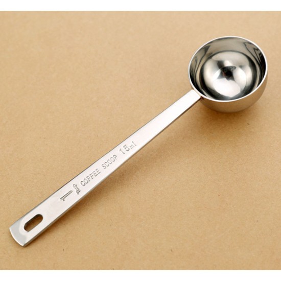 Stainless Steel Thick Measuring Long Handle Coffee Milk Powder Ice Cream Spoon 15ml