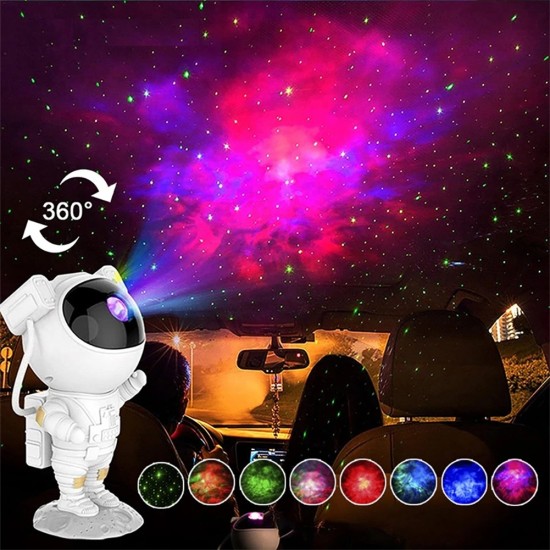 Star Projector Night Light Angle Adjustable Astronaut Lamp Home Bedroom Decoration Lamp White