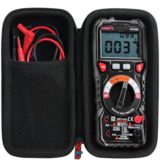 Storage Bag For KAIWEETS Digital Multimeter TRMS 6000 Counts Volt Meter Auto Ranging black