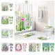 Succulent Plants Pattern Shower Curtain + Floor Mat +Toilet Seat Cover+ Foot Pad Set 180*180 shower curtain +45*75 three-piece floor mat set