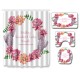 Succulent Plants Pattern Shower Curtain + Floor Mat +Toilet Seat Cover+ Foot Pad Set 180*180 shower curtain +45*75 three-piece floor mat set