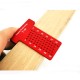 T60 Woodworking Ruler Hole Scriber Ruler Aluminum Alloy T-shaped Ruler Woodworking Mini Scriber Crossed Measuring Tool red