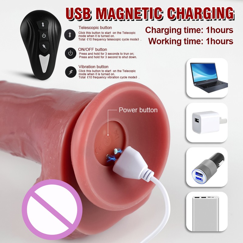 Telescopic Dildo Vibrator with Suction Cup Vaginal G Spot Anal Masturbation Device Adult Sex Products Telescopic Dildo Vibrator with Suction Cup Vaginal G Spot Anal Masturbation Device Adult Sex Products