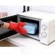 Thickened Heat Insulation Microwave Oven Gloves  Protective Hand Cover Kitchen Accessories Big dot blue