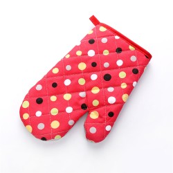 Thickened Heat Insulation Microwave Oven Gloves  Protective Hand Cover Kitchen Accessories Big dot yellow