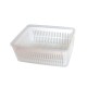 Transparent Large Capacity Storage Box Refrigerator Fresh Keeping Food Fruit Vegetable Sealed Box with Cover white