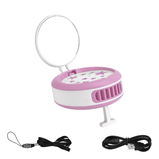 USB Eyelash Extension Mini Fan with Mirror Glue Grafted Eyelashes Dedicated Dryer Makeup Tools Pink