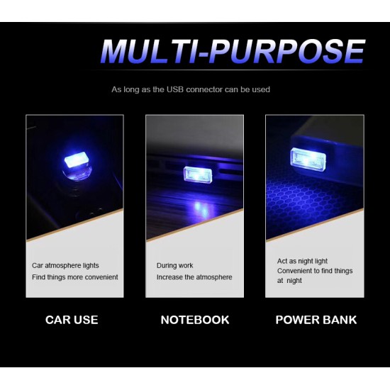 USB LED Car Interior Atmosphere Light Feet Lamp Illumination Decoration Light  Blue light