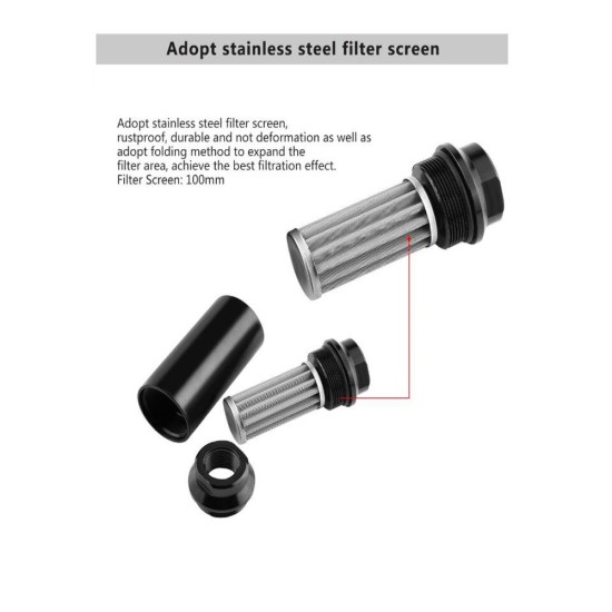 Universal Aluminum 44mm Car Inline Oil Fuel Filter With AN6 AN8 Adapter Fittings black