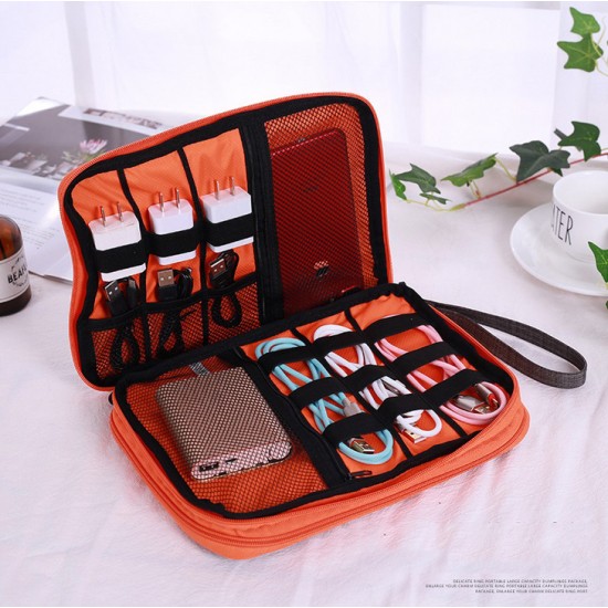 Universal Cable Organizer Bag for Travel Houseware Storage Small Electronics Accessories Cases  Small black