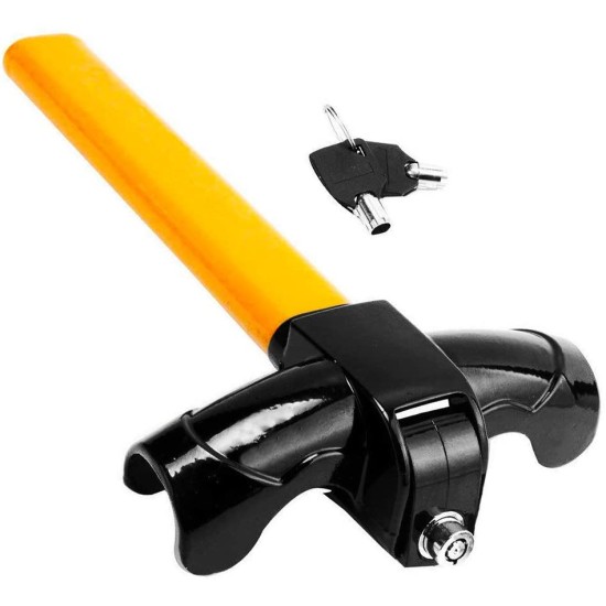 Universal Security Anti Theft Heavy Duty Car Suvs Rotary Steering Wheel Lock Yellow black